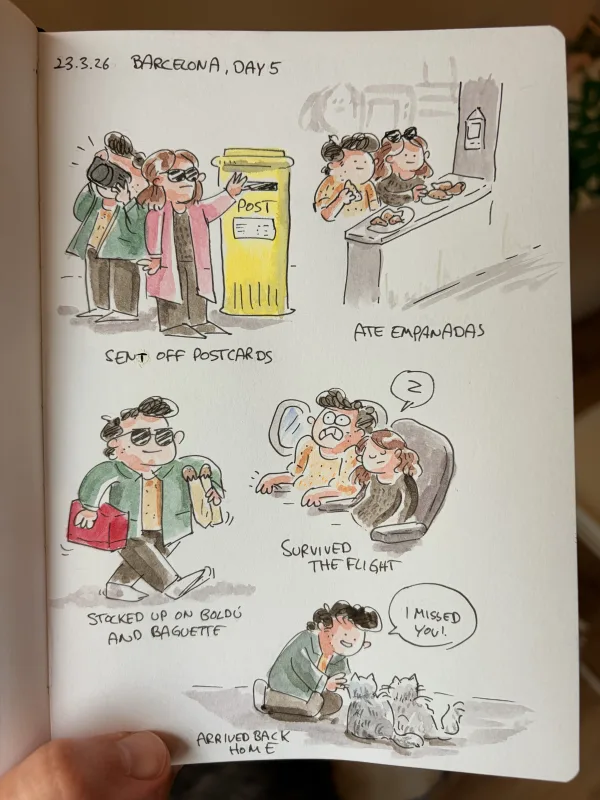 This marks the end of our little Barcelona adventure. 

(image: file://qvtxjigit2o0y6fa)
(image: file://rrxdmnohiqknhb2q)