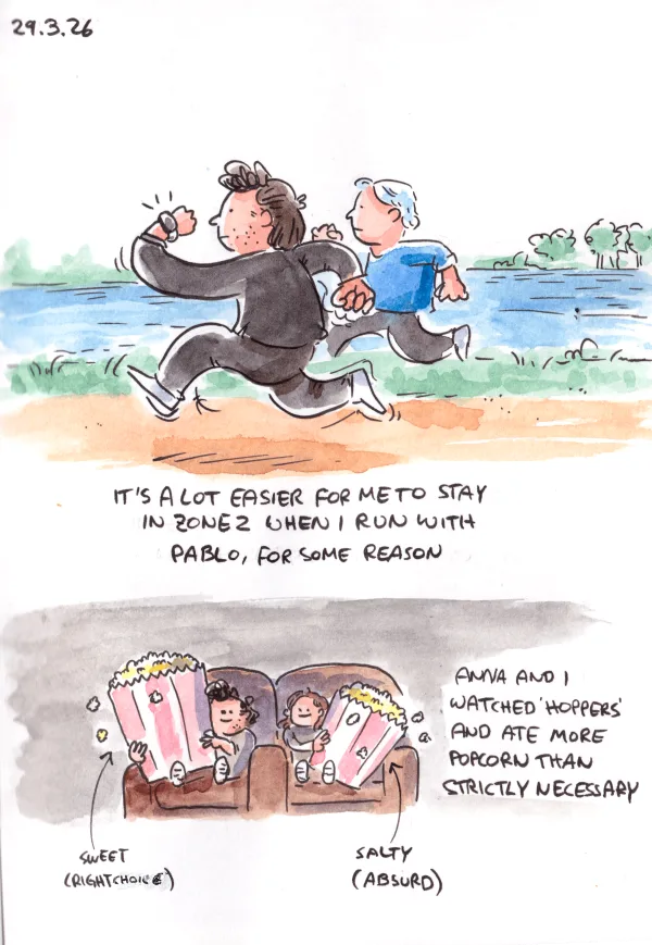 Running became fun again once I stopped winging it and went back to following a plan.

I actually had to go back to the popcorn person and switch mine, because they accidentally gave me salty popcorn too.