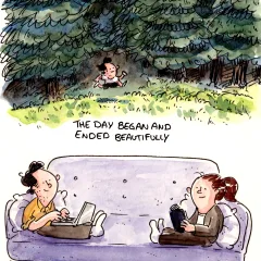Sometimes quality time together means doing things separately, but side by side.