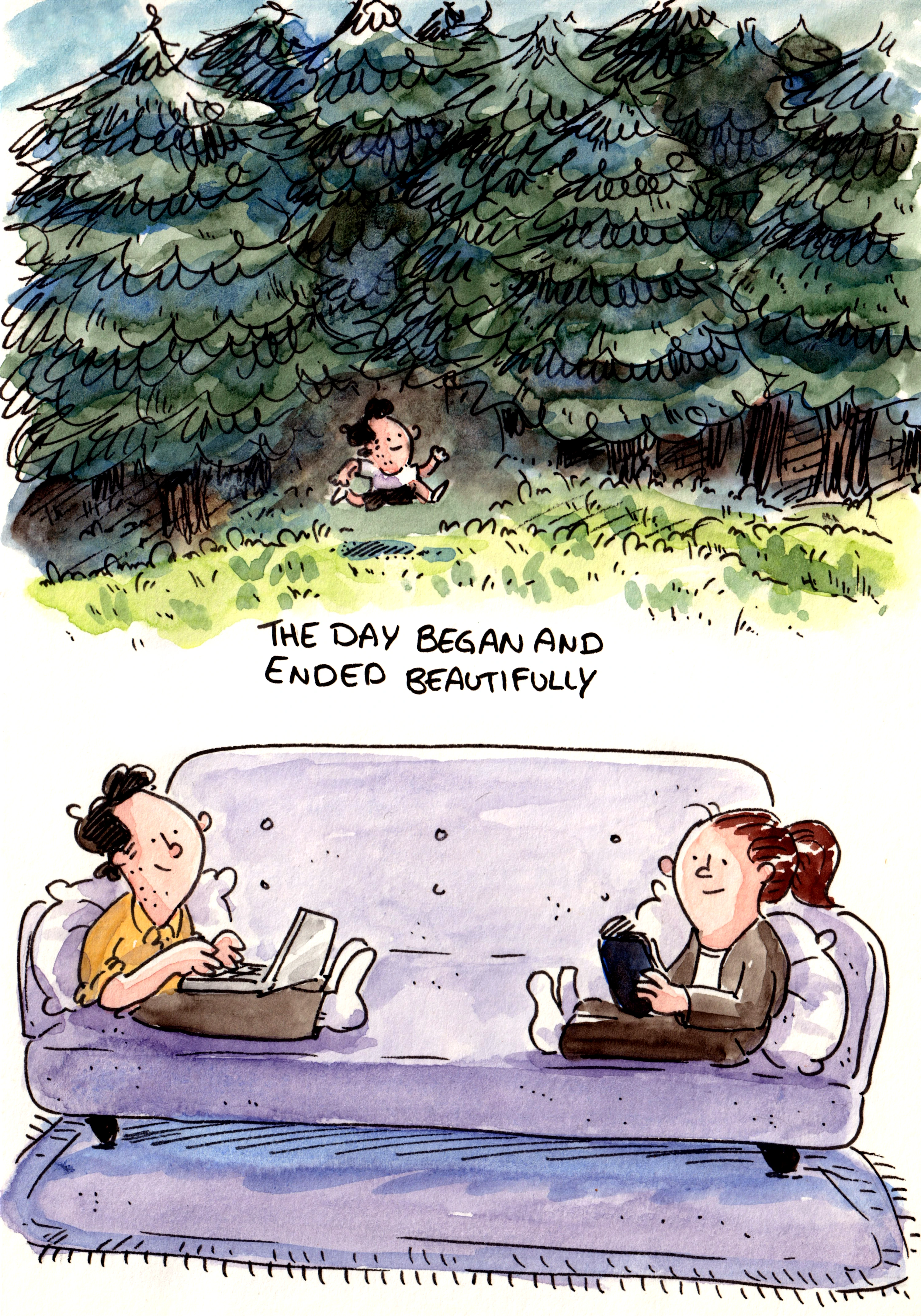 Sometimes quality time together means doing things separately, but side by side.