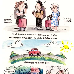 Anna's mother had always dreamed of doing a Wattwanderung, a walk through the Wadden Sea at low tide to one of the nearby islands. So we packed our things, rented a car and a house, and made our way to Germany's north coast, where I'm originally from.
