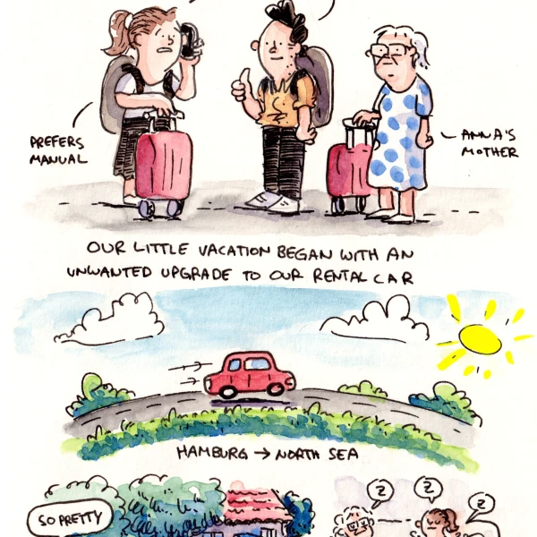 Anna's mother had always dreamed of doing a Wattwanderung, a walk through the Wadden Sea at low tide to one of the nearby islands. So we packed our things, rented a car and a house, and made our way to Germany's north coast, where I'm originally from.