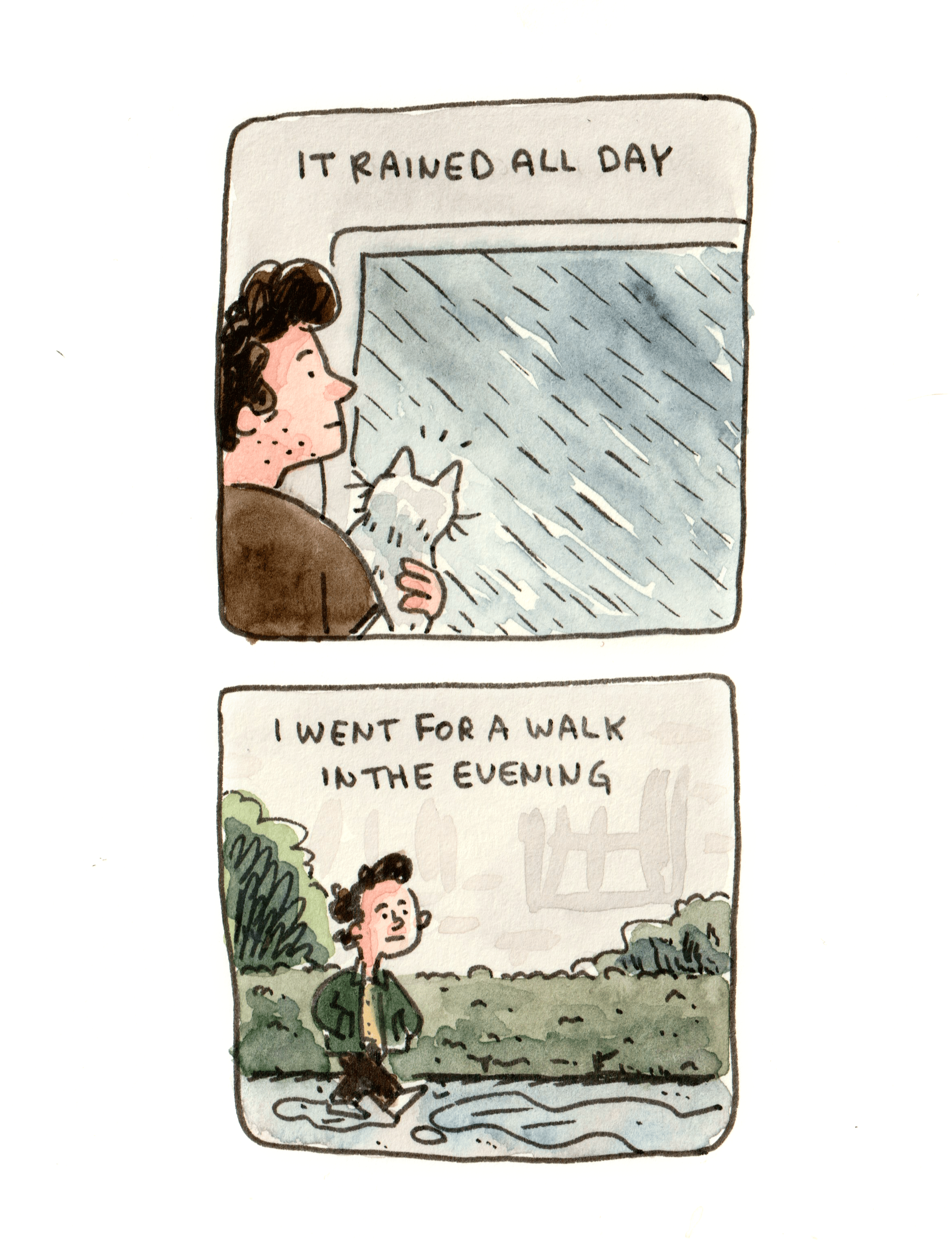 I like this comic, even though I didn’t when I made it. It’s pure melancholy, and the whole day felt exactly like this.

On a related note, I always struggle with the end of summer and the beginning of the worst seasons. I will persevere, but it’s not going to be fun.