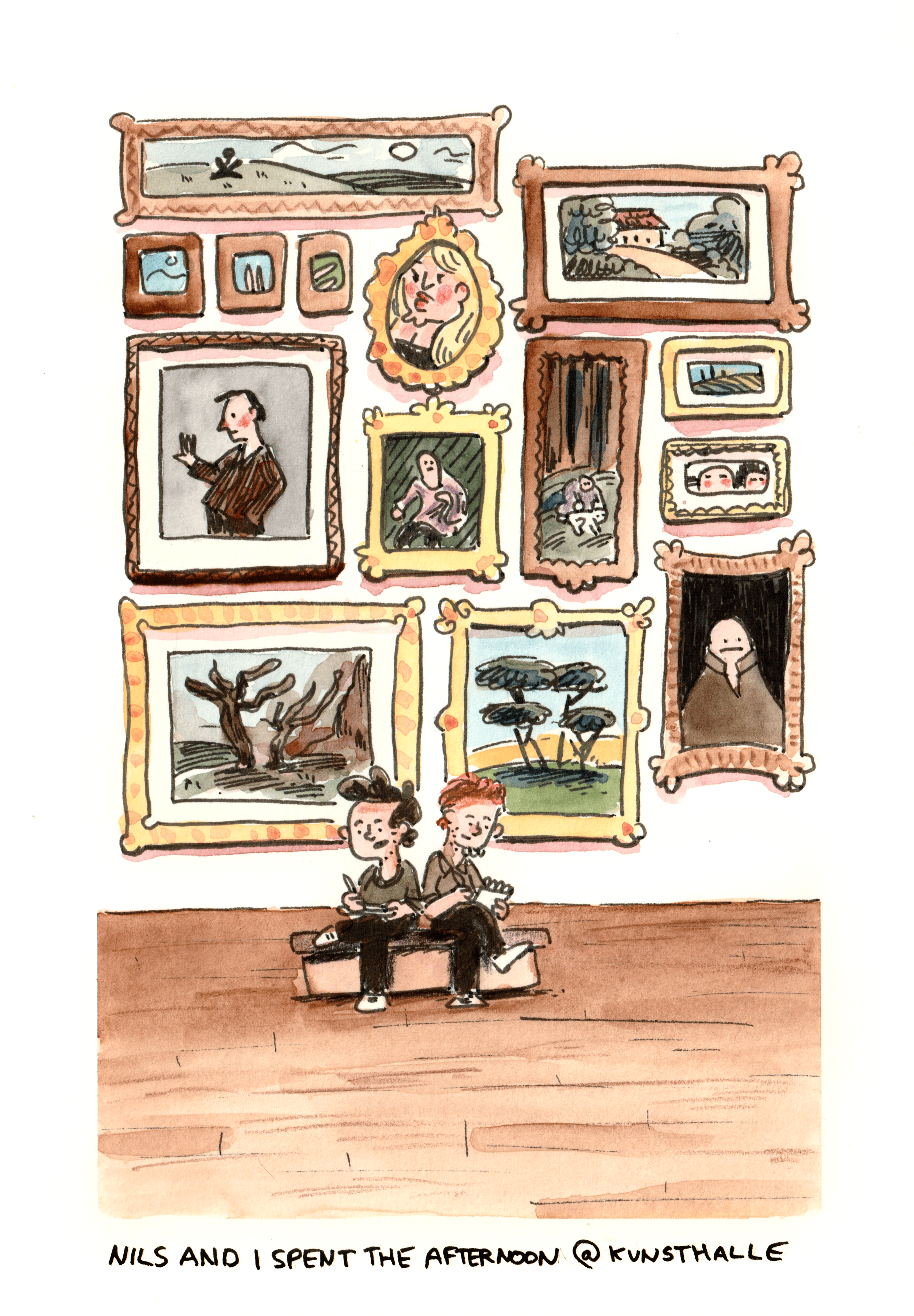 I’m currently figuring out how to survive winter without getting depressed, and finding a place to draw where I won’t freeze my butt off is one part of my preparations.

I wanted to try sketching people and artwork at the Hamburger Kunsthalle and somehow ended up joining the “Friends of the Kunsthalle.” I can now visit as often as I want without paying €18 every time, and I even got a cute little membership card to flash at the entrance.