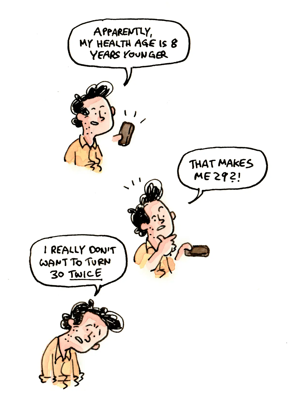 Turning 30 wasn’t actually an issue for me. 35 was much harder. Thirty still felt far enough away from 40 that I could basically consider myself the same age as I had been at the end of my twenties. But 35 feels like nearly 40, which isn’t that far away from 50, which means retirement is basically just 15 years away...

Anyway, we all know these “health age” measurements are basically bullshit. They’re trying to put a number on something that’s incredibly hard to measure. But an indication is still something to go by, and I’m happy that, at the very least, the indication isn’t telling me I’m much older than I actually am.